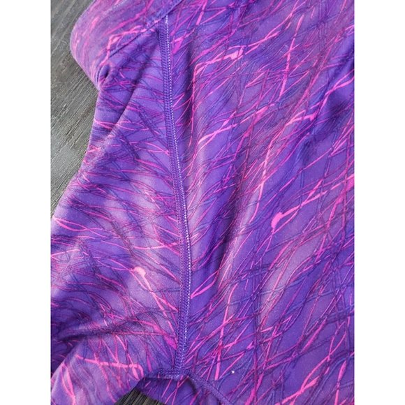 Nike Pro Combat Shirt Purple Dri Fit Fitted 1/4 Zip Thumb Holes Logo Women Sz S - Picture 14 of 15